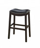 30" Espresso and Black Saddle Style Counter Height Bar Stool