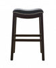 30" Espresso and Black Saddle Style Counter Height Bar Stool