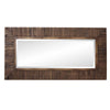 Rectangular Weathered Walnut Stain Strips Mirror