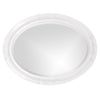 Oval Shaped Glossy White Finish Wood Frame Mirror