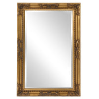 Rectangular Antique Gold Finish Wood Frame Mirror