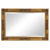 Rectangular Antique Gold Finish Wood Frame Mirror