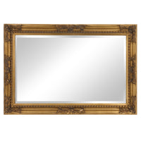Rectangular Antique Gold Finish Wood Frame Mirror