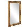 Rectangular Antique Gold Finish Wood Frame Mirror