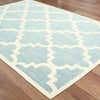 7' x 10' Blue Ivory Machine Woven Geometric Indoor or Outdoor Area Rug