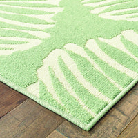 9' x 12' Tropical Light Green Ivory Palms Indoor Outdoor Rug