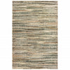 3' x 6' Ivory Sage Abtract Lines Indoor Area Rug