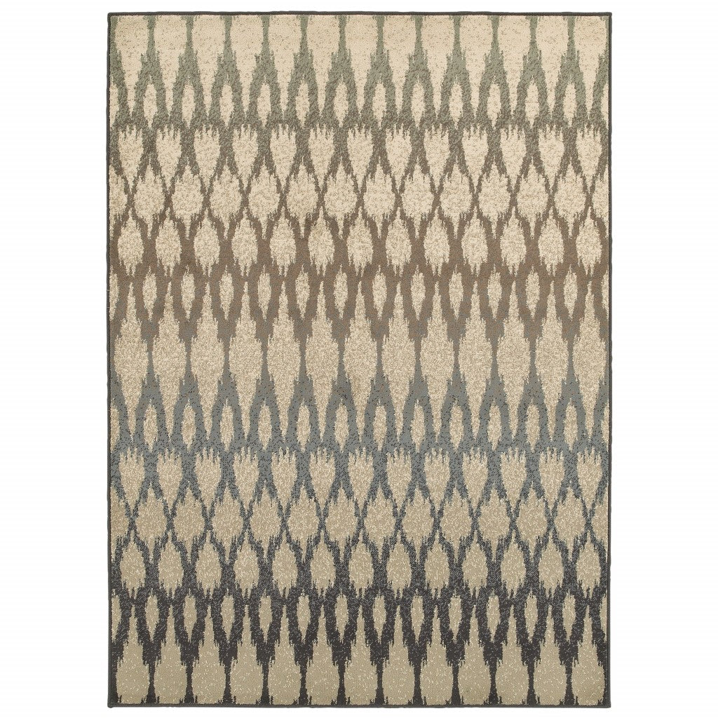 5' x 7' Ivory Gray Light to Dark Geometric Indoor Area Rug