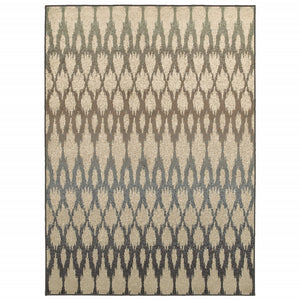 5' x 7' Ivory Gray Light to Dark Geometric Indoor Area Rug