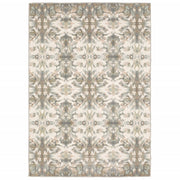 5' x 8' Ivory Gray Abstract Ikat Indoor Area Rug