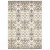 6' x 9' Ivory Gray Abstract Ikat Indoor Area Rug