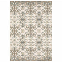 6' x 9' Ivory Gray Abstract Ikat Indoor Area Rug