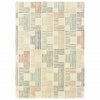 6' x 9' Ivory Multi Neutral Tone Scratch Indoor Area Rug