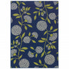4' x 6' Indigo and Lime Green Floral Indoor or Outdoor Area Rug