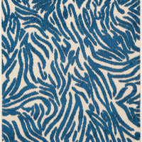 3' x 4' Tropical Blue Abstract Indoor Outdoor Area Rug