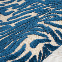 3' x 4' Tropical Blue Abstract Indoor Outdoor Area Rug