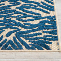 3' x 4' Tropical Blue Abstract Indoor Outdoor Area Rug