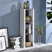 Versatile Three Shelf White and Gray Cubby Bookshelf