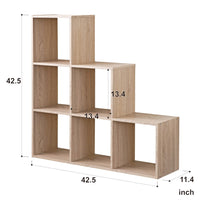 Graduated Step Natural 6 Cube Shelving Unit