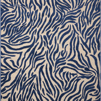 5’ x 8’ Navy Zebra Pattern Indoor Outdoor Area Rug