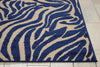 5’ x 8’ Navy Zebra Pattern Indoor Outdoor Area Rug