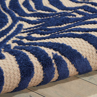 5’ x 8’ Navy Zebra Pattern Indoor Outdoor Area Rug