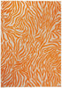 4’ x 6’ Orange Zebra Pattern Indoor Outdoor Area Rug