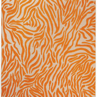 4’ x 6’ Orange Zebra Pattern Indoor Outdoor Area Rug