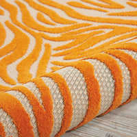 5’ x 8’ Orange Zebra Pattern Indoor Outdoor Area Rug