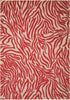 5’ x 8’ Red Zebra Pattern Indoor Outdoor Area Rug