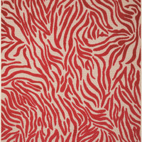 5’ x 8’ Red Zebra Pattern Indoor Outdoor Area Rug