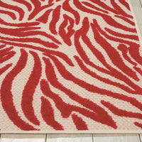 5’ x 8’ Red Zebra Pattern Indoor Outdoor Area Rug
