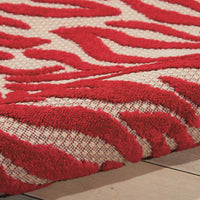 5’ x 8’ Red Zebra Pattern Indoor Outdoor Area Rug