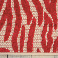 5’ x 8’ Red Zebra Pattern Indoor Outdoor Area Rug