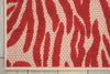 8’ x 11’ Red Zebra Pattern Indoor Outdoor Area Rug