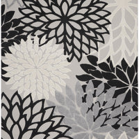 7’ x 10’ Black Gray White Indoor Outdoor Area Rug