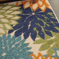 3’ x 4' Orange Floral Outdoor Area Rug