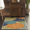 3’ x 4' Orange Floral Outdoor Area Rug