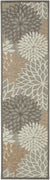 2’ x 10’ Natural and Gray Indoor Outdoor Runner Rug