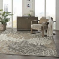 7’ x 10’ Natural and Gray Indoor Outdoor Area Rug