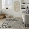 5’ x 8’ Silver and Gray Indoor Outdoor Area Rug