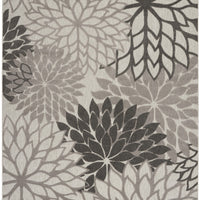 8’ x 11’ Silver and Gray Indoor Outdoor Area Rug