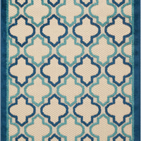 3’ x 4’ Navy Blue Trellis Indoor Outdoor Area Rug