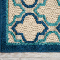 3’ x 4’ Navy Blue Trellis Indoor Outdoor Area Rug