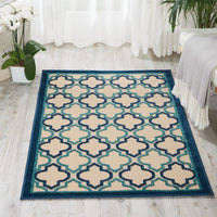 3’ x 4’ Navy Blue Trellis Indoor Outdoor Area Rug