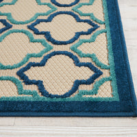 3’ x 4’ Navy Blue Trellis Indoor Outdoor Area Rug