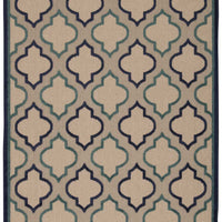 5’ x 8’ Navy Blue Trellis Indoor Outdoor Area Rug