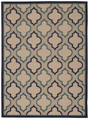 5’ x 8’ Navy Blue Trellis Indoor Outdoor Area Rug