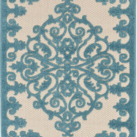 3’ x 4’ Aqua Medallion Indoor Outdoor Area Rug