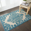 3’ x 4’ Aqua Medallion Indoor Outdoor Area Rug